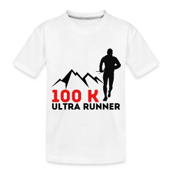 100k ultra runner - T-shirt bio Premium Enfant - blanc - Devant