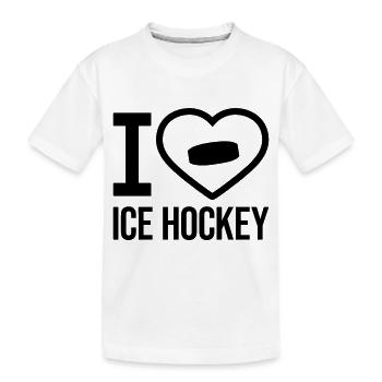 Puck Ice Hockey - Kinder Premium Bio T-Shirt - Weiß - Vorne