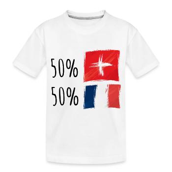 Halb französisch / halb schweizerisch - Kinder Premium Bio T-Shirt - Weiß - Vorne