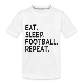 Eat Sleep Football Repeat - Sport - Quarterback - Kids' Premium Organic T-Shirt - white - Front
