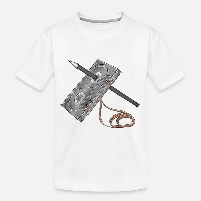 Kassette - Kinder Premium Bio T-Shirt - Weiß