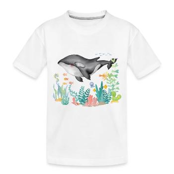 Orca Ocean Underwater - Kids' Premium Organic T-Shirt - white - Front