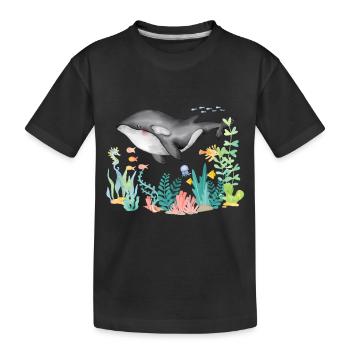 Orca Ocean Underwater - Kids' Premium Organic T-Shirt - black - Front