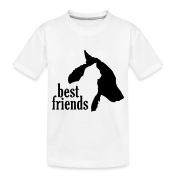 Chien Chat Meilleurs Amis Fidèle Compagnon Compagnon - T-shirt bio Premium Enfant - blanc - Devant