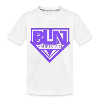 Berlin BLN Hauptstadt Purple - Kinder Premium Bio T-Shirt - Weiß - Vorne
