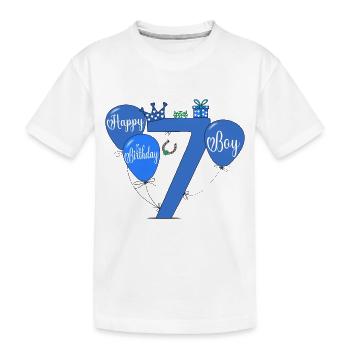 7 Ballon garçon d’anniversaire - T-shirt bio Premium Enfant - blanc - Devant