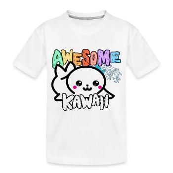 Robbe - Kawaii - Kinder Premium Bio T-Shirt - Weiß - Vorne