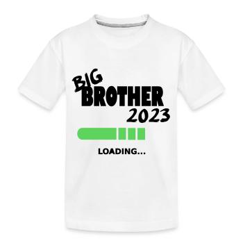 Bruder 2023 laden Baby Geburt Familien Design 1 - Kinder Premium Bio T-Shirt - Weiß - Vorne