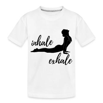 Yoga - Inhale - Exhale - Kids' Premium Organic T-Shirt - white - Front
