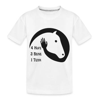 4 Hufe 2 Beine 1 Team - Kinder Premium Bio T-Shirt - Weiß - Vorne