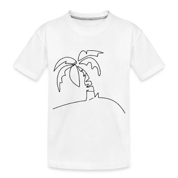 Palmen Insel Oneline - Kinder Premium Bio T-Shirt - Weiß - Vorne