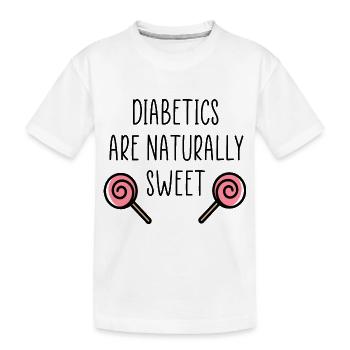 Sucettes de citation drôle diabétique - T-shirt bio Premium Enfant - blanc - Devant