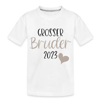 Großer Bruder 2023 - Kinder Premium Bio T-Shirt - Weiß - Vorne