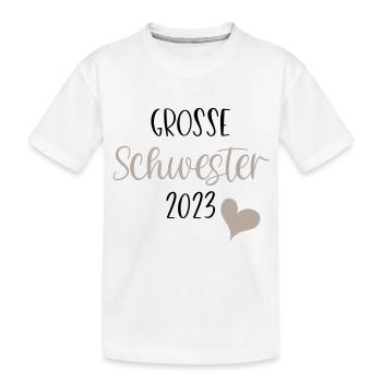 Große Schwester 2023 - Kinder Premium Bio T-Shirt - Weiß - Vorne