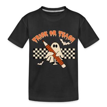 Trick or Teach - Kids' Premium Organic T-Shirt - black - Front
