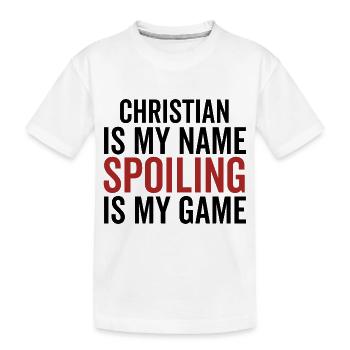Christian ist mein Name Verderben ist mein Spiel - Kinder Premium Bio T-Shirt - Weiß - Vorne
