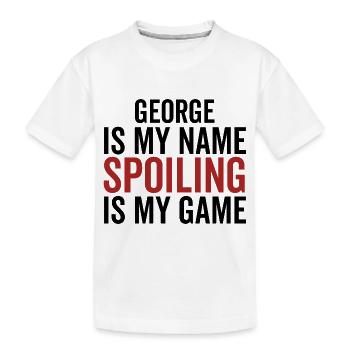 George est mon nom Spoiler est mon jeu - T-shirt bio Premium Enfant - blanc - Devant