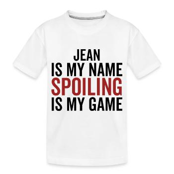 Jean est mon nom Spoiler est mon jeu - T-shirt bio Premium Enfant - blanc - Devant