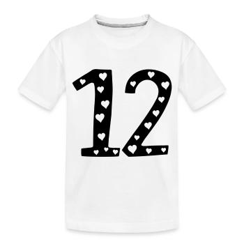 12 Geburtstag mit Herz - Kinder Premium Bio T-Shirt - Weiß - Vorne