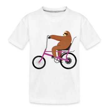 faultier Bonanza Rad 60er 70er Retro Bike - Kids' Premium Organic T-Shirt - white - Front