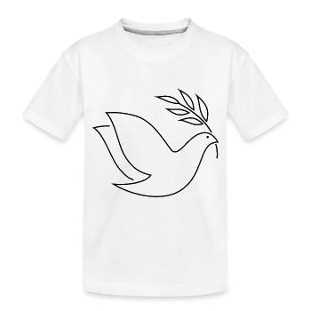 Friedenstaube schwarz - Kinder Premium Bio T-Shirt - Weiß - Vorne