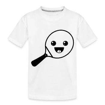 Raquette de tennis de table Raquette de tennis avec visage - T-shirt bio Premium Enfant - blanc - Devant