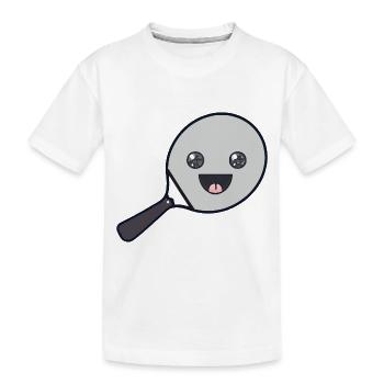 Raquette de tennis de table Raquette de tennis avec visage - T-shirt bio Premium Enfant - blanc - Devant