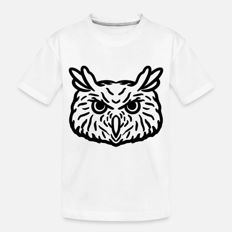 Eule schwarz - Kinder Premium Bio T-Shirt - Weiß