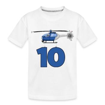 Helicopter 10th birthday - Kids' Premium Organic T-Shirt - white - Front