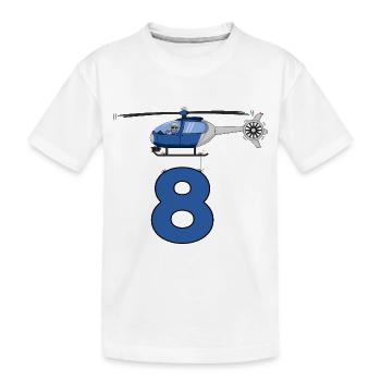 Helicopter 8th birthday - Kids' Premium Organic T-Shirt - white - Front