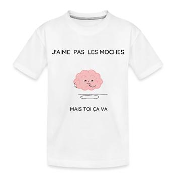 J'aime pas les gens pas beaux mais toi ça va - T-shirt bio Premium Enfant - blanc - Devant