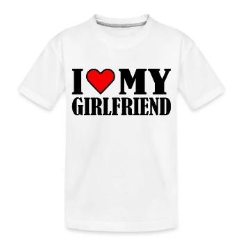 I love my girlfriend - Kids' Premium Organic T-Shirt - white - Front
