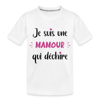 Qui déchire mamour - T-shirt bio Premium Enfant - blanc - Devant