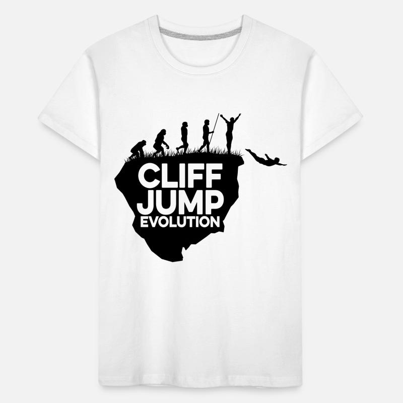 Cliff Jumping Evolution Graphic Cliff Jumper Tombs Kids' Premium Organic T-Shirt