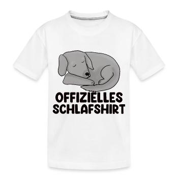 Offizielles Schlafshirt Schlafender Hund - Kinder Premium Bio T-Shirt - Weiß - Vorne