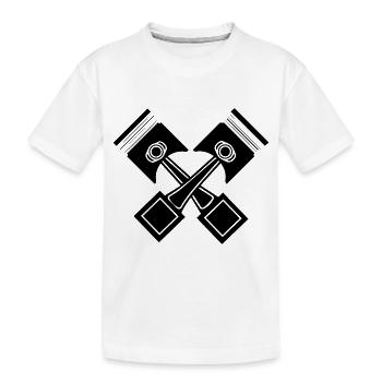 kolben Design / MOtor Design - Kinder Premium Bio T-Shirt - Weiß - Vorne