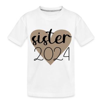 sister 2024 - Kinder Premium Bio T-Shirt - Weiß - Vorne