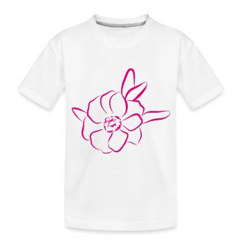 Flower Blume Pflanze - Kinder Premium Bio T-Shirt - Weiß - Vorne