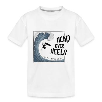 Tête baissée dans le surf surf surf surf ironie - T-shirt bio Premium Enfant - blanc - Devant