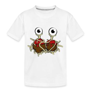 Flying Spaghetti Monster - Kinder Premium Bio T-Shirt - Weiß - Vorne