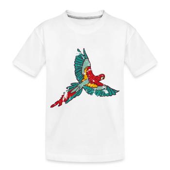 Papagei - Kinder Premium Bio T-Shirt - Weiß - Vorne