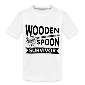 Survivant de la cuillère en bois - T-shirt bio Premium Enfant - blanc - Devant