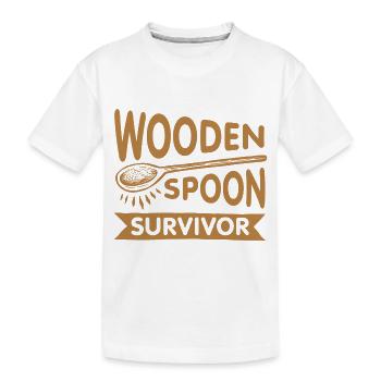 Survivant de la cuillère en bois - T-shirt bio Premium Enfant - blanc - Devant