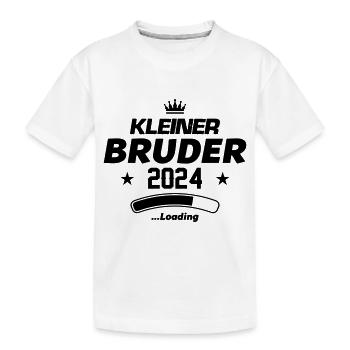 kleiner bruder 2024 loading - Kinder Premium Bio T-Shirt - Weiß - Vorne