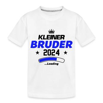 kleiner bruder 2024 loading - Kinder Premium Bio T-Shirt - Weiß - Vorne