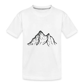 Rocky Mountain mit einer Aussichtszeichnung - Kinder Premium Bio T-Shirt - Weiß - Vorne