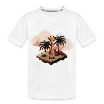 Süße Giraffe in der Wüste - Kinder Premium Bio T-Shirt - Weiß - Vorne
