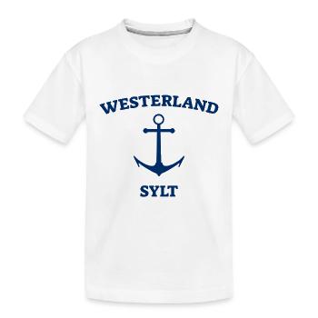 Westerland - Sylt - North Sea - Anchor - Seagull - Island - Kids' Premium Organic T-Shirt - white - Front