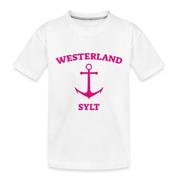 Westerland - Sylt - North Sea - Anchor - Seagull - Island - Kids' Premium Organic T-Shirt - white - Front