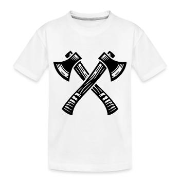 Gekreuzte Axt - Kinder Premium Bio T-Shirt - Weiß - Vorne